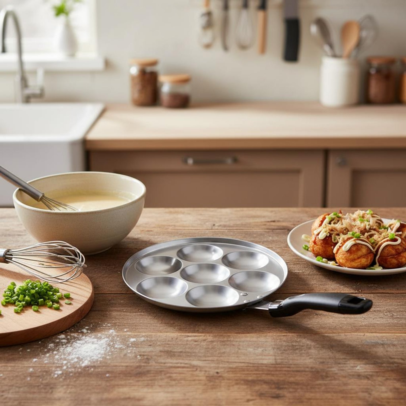 Takoyaki Pan Cast - Panela Takoyaki Fácil de Limpar, Aparelho
