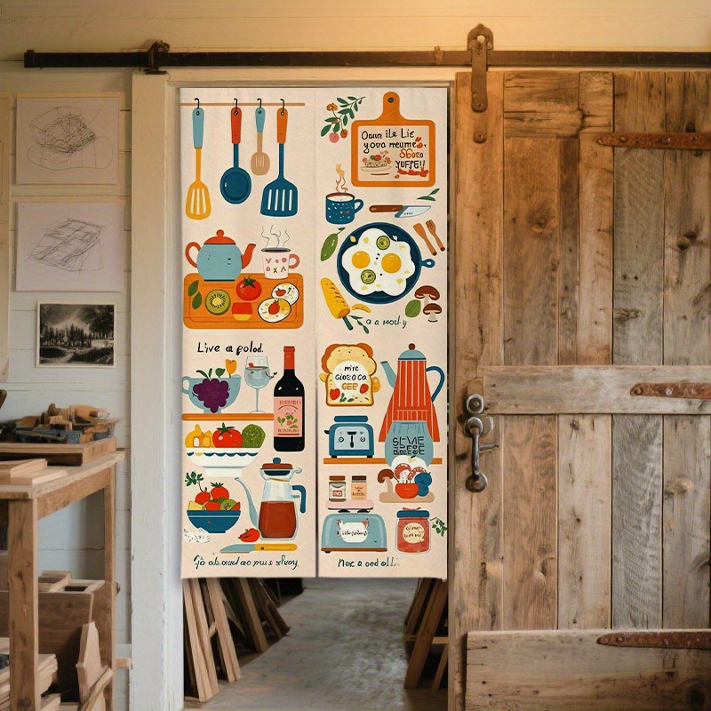 Home Cooking Cookbook - Cortina de Porta com Tema de