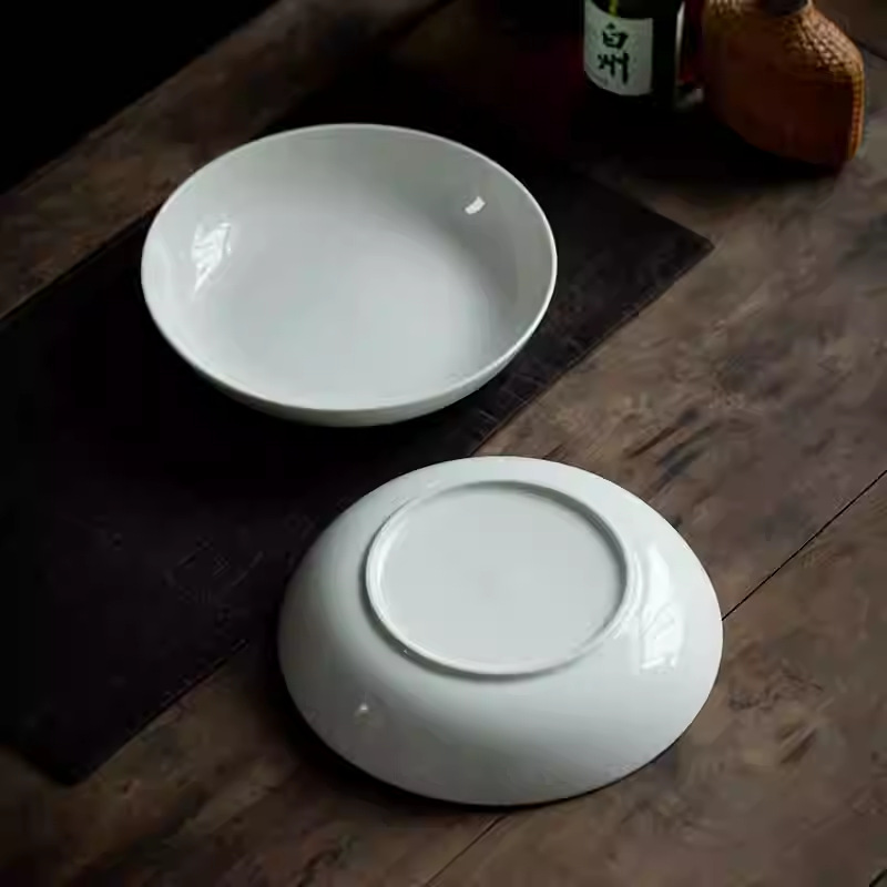 Home Cooking Dinner - Prato Fundo de Porcelana Branca de