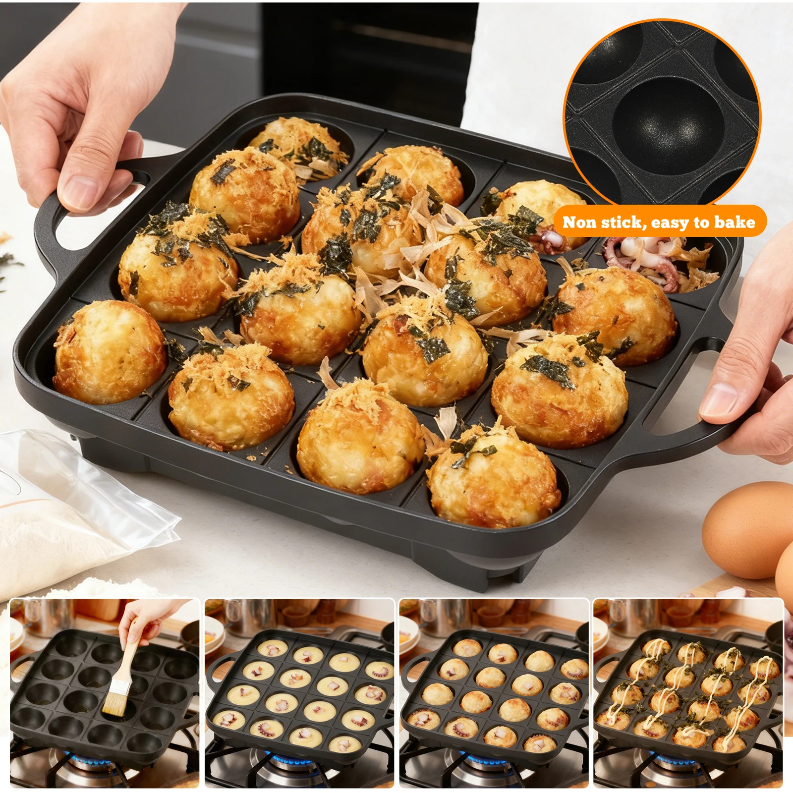 Panela Takoyaki com 16 Furos e - Takoyaki Pan Cast avaliação e preço