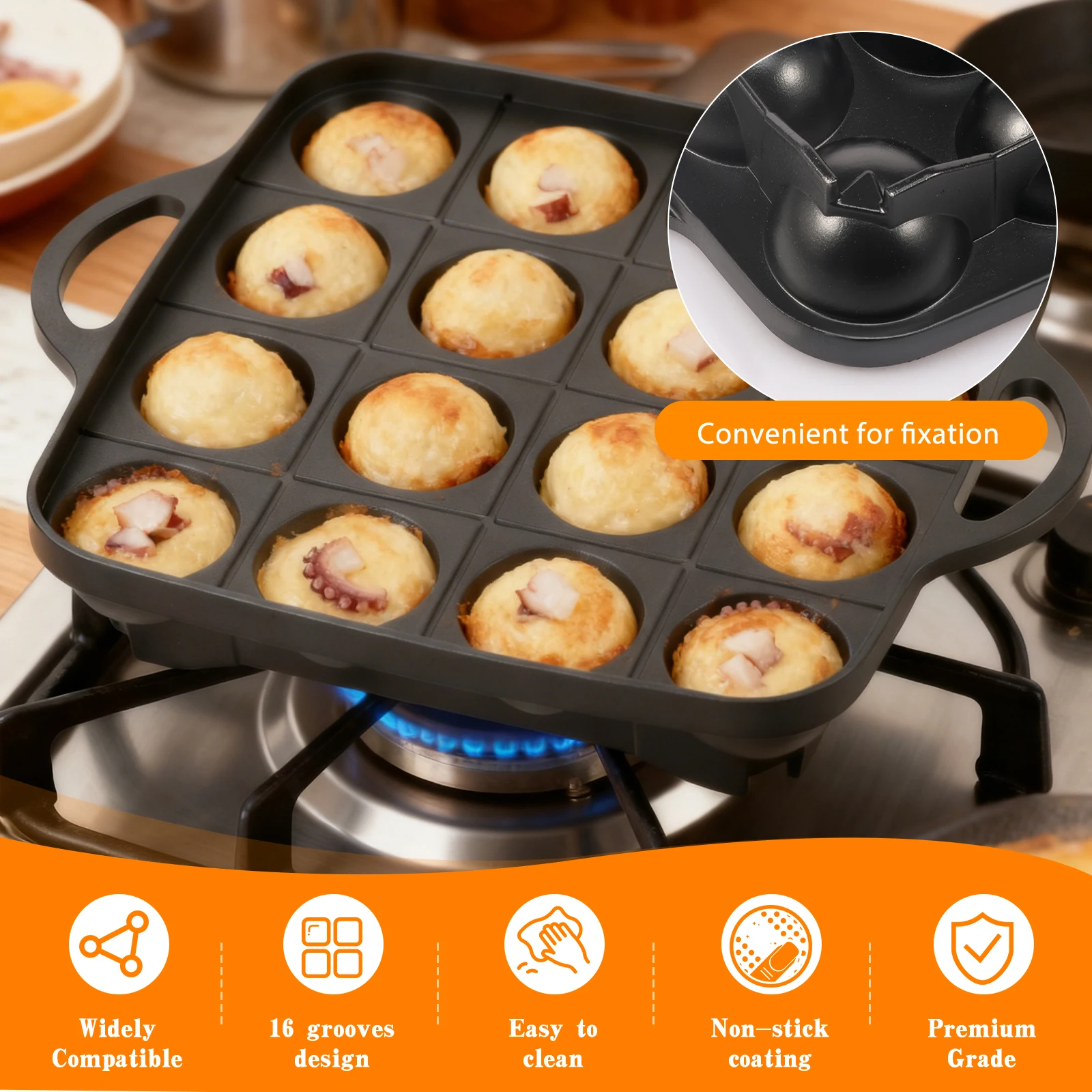 Panela Takoyaki com 16 Furos e - Takoyaki Pan Cast avaliação e preço