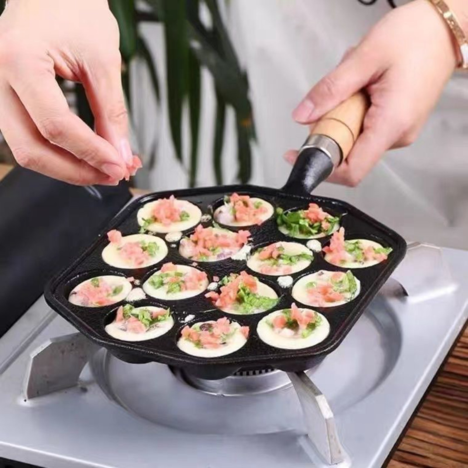 Panela de ferro fundido antiad - Takoyaki Pan Cast avaliação e preço