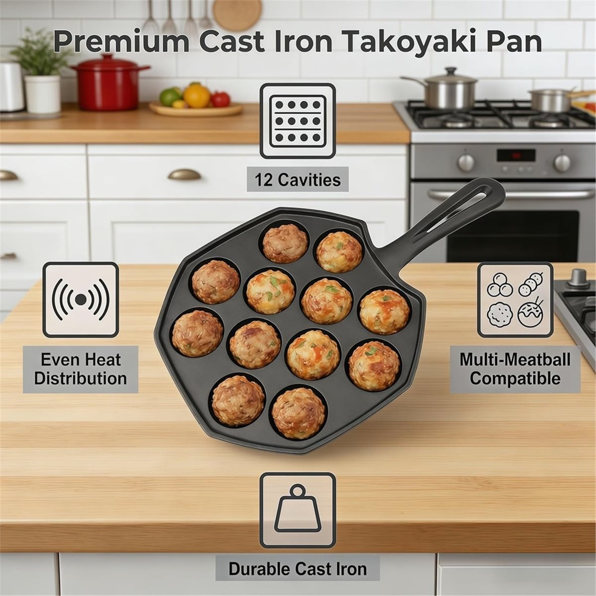 Panela de Takoyaki em Ferro Fu - Takoyaki Pan Cast avaliação e preço