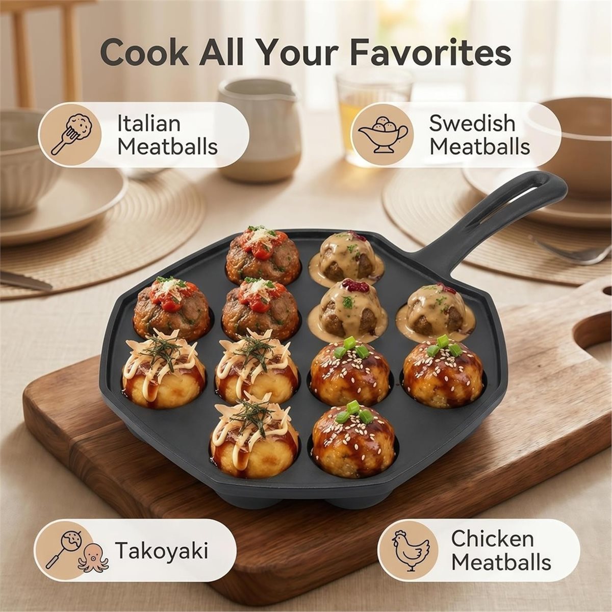 Panela de Takoyaki em Ferro Fu - Takoyaki Pan Cast avaliação e preço