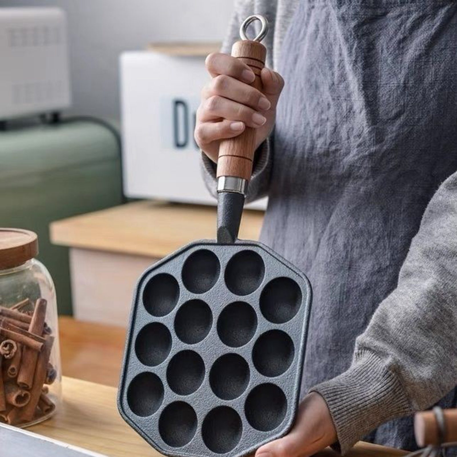 Molde de bola de carne de polv - Takoyaki Pan Cast avaliação e preço