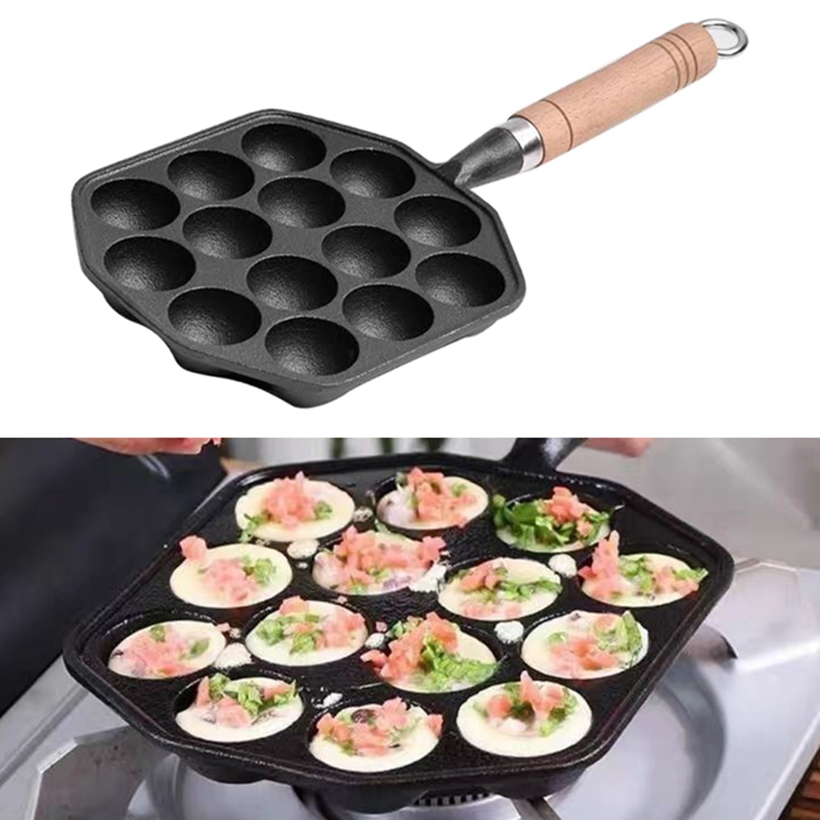 Molde de bola de carne de polv - Takoyaki Pan Cast avaliação e preço